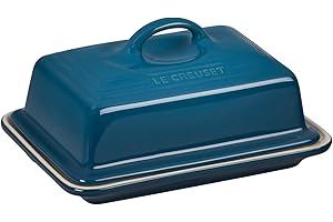 LE CREUSET Mantequera de cerámica de gres, 900 g, 17 x 12.5 x 9 cm, Azul Deep Teal