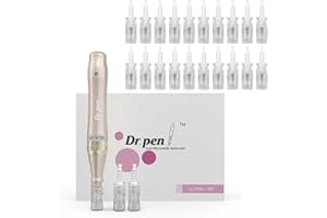 LAZZYBEAUTY Dr. Pen Ultima M5 Microneedling Inalámbrica Profesional, Máquina Eléctrica de Microneedling Automático para Facial y Corporal, Incluye 22 Cartuchos de Repuesto para Cuidado de la Piel