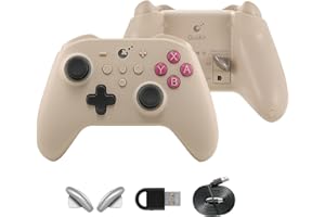 GuliKit KK3 Pro Contrôleur Sans Fil pour Switch OLED, Contrôleur Bluetooth pour PC, Joysticks/Détentes à Effet Hall, Taux Rafraîchissement 1000Hz, Vibrations Maglev/Rotor/HD, Adaptateur Hyperlink (GB)