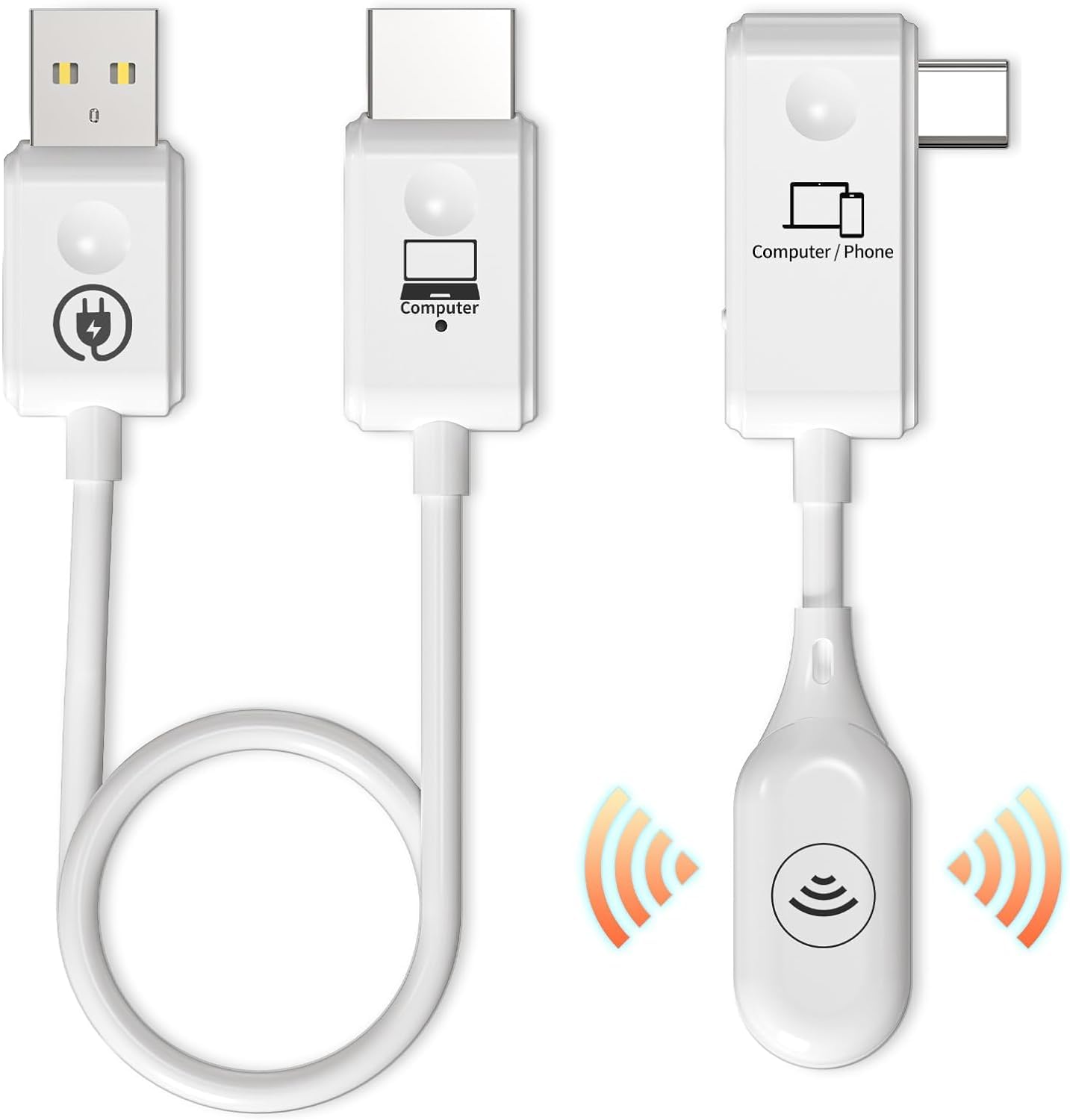 Tobo HDMI Wireless Extender, USB-C Wireless Transmitter and HDMI Wireless Receiver 1080P@60Hz 50m/98ft Transmission,Plug and Play, 2.4/5GHz Stable Streaming to Monitor/Projector/HDTV