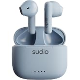 Sudio A1 Blue, Bluetooth'lu kulaklık, kompakt kablosuz şarj yuvası, IPX4 korumalı, entegre mikrofonlu g&uuml;r&uuml;lt&uuml; ge&ccedil;iren kulaklı
