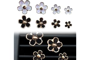 ASYKNM Ensemble de Clips de Ventilation Fleur de Marguerite pour Décorer Les Grilles d'Aération Intérieures de Votre Voiture - 8 pièces