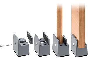 RCHYFEED Verstellbare Betterhöhung Möbelerhöhung 5cm mit Schraubklemme, Beige Betterhöher 2 Zoll Schwerlast Stuhlerhöhungen, 4 Stück Möbelerhöher für 0,8-1,6 ''Breite Quadrat & Runde Stuhlbein