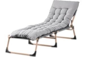 BSTSEL 10/12 cm Thick Sun Lounger Cushion Pad Replacement Garden Recliner Chair Cushion 160/170/190 cm Length Garden Sunloungers Cushion for Rocking Lounge Chair Indoor Outdoor (170 * 50 * 10 Grey)