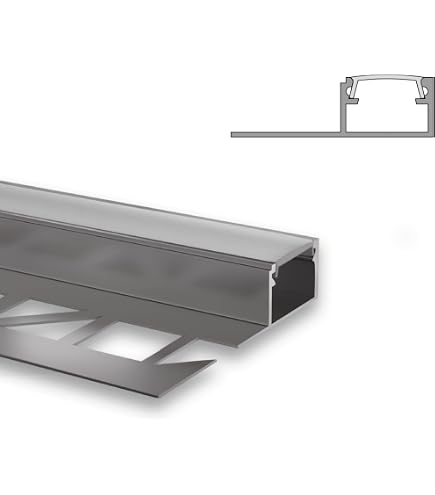 Produktbild von Cecaylie LED Alu-Profil 10x1m U-Form – Komplettset Mit Endkappen & Clips Für LED-Streifen Bis 12,5mm