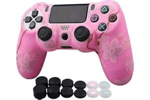 RALAN PS4 Glitzer-Silikon-Controller-Hülle mit 12 Daumengriffen, schweißfest, rutschfest, kompatibel mit PlayStation4 Slim/Pro Controller.