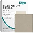 Dimora Upgrade Silver Calcium Alginate Wound Dressing -Antibacterial Non Stick Gauze, Highly Absorbent Sterile Bandage Pads,4'' x 4'' Patches 5 Packs
