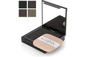 ILLUSYA mascara per capelli, talco - cipria per capelli, Root cover up, coprire la ricrescita, impermeabile, fatto in Italia - 12g (castano scuro)