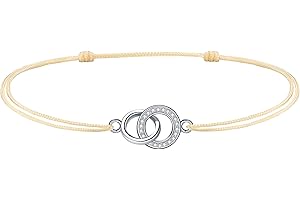 J.Endéar Cavigliera Donna Ragazze Argento Sterling 925 Dolce Doppio Anello Catena Cavo 34 cm Regolabile Gioielli Fatti A Mano Amore Per Abito Regalo Estivo