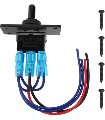 Interrupteur à Bascule 12V 5A (15A Max) 3 Broches - Pour Bateau, Camping-car, Voiture, Camion - Noir Ou Rouge - 10
