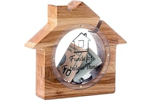 ‎CARLSO Wooden Money Box for House Building Housewarming Party (House) Money Box for Wedding, Marriage, Birthday