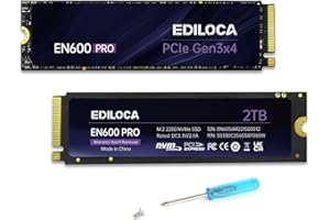 Ediloca EN600 Pro SSD 2 to PCle 3.0x4, NVMe M.2 2280, jusqu'à 3500 Mo/s, Disque SSD Interne, Cache SLC 3D NAND TLC, Autocollant de Refroidissement en graphène, Stockage pour PC