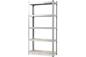 ‎KARAT KARAT Schwerlastregale für Garage, Keller, Werkstatt - Steckregal - Weitspannregal - Lagerregal - Kellerregal - Eckregal - Reifenregal - Gitterregal (Verzinkt, 180 x 90 x 60 cm)