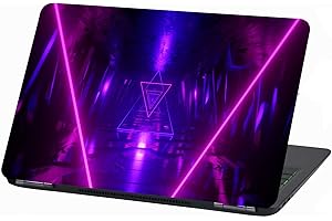 FINEST FOLIA Laptop Film Cover, Abstract Adhesive Film, Notebook Sticker, Protective Cover, Self-Adhesive Vinyl Skin Sticker, 13-14 Inches/33-35 cm, LP17 Neon Light