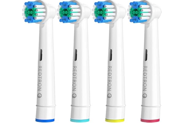 REDTRON Têtes de brosses de rechange pour Oral B (4 pièces), tête de brosse de remplacement, têtes de brosses à dents électriques pour un nettoyage de précision Pro1000 Pro3000 Pro5000 Pro7000 et plus