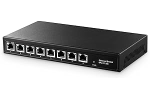 Binardat 8 Port 2.5G Switch, 8 x 2.5 Gigabit RJ-45 Base-T Ports, Metal Unmanaged Multi-Gigabit Desktop Ethernet Switch