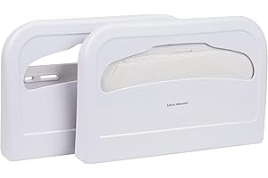 Mind Reader Dispenser per copriwater, protezioni per sedili in carta usa e getta, elettorali da parete, contenitore da appendere per latrine, fogli per vasino, in acrilico resistente, set da 2, bianco