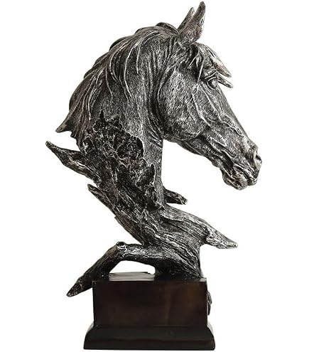 Statua Cavallo In Legno 18x20 Cm | Scultura Artistica Per Casa, Ufficio E Scaffale
