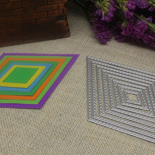 Amazingdeal365 8 PCS Karo Zeichen Metall Form Schablonen Schneiden DIY Dekor Sammelalbum Karten Buchzeichen Lesezeichen als Geschenk für Freunde Geburtstag Kinder,Kindergarten Hobby Schule Handarbeit Unterricht usw. Ein tolles Geschenk! - 4