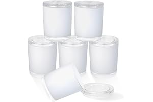 Amorxiao 6 Stück Glas-Kerzengläser, 14,4 OZ Große Leere Kerzendosen, Kerzenherstellungsglas mit Deckel, Kerzenbehälter für DIY-Kerzenherstellungszubehör, Spülmaschinenfest