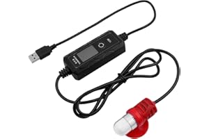 Mesee USB Mini Aquarium Heater, 15W Small Fish Tank Heater with External Temperature Controller Adjustable Betta Heater Submersible Thermostat Heater USB Powered Small Fish Bowl Heater for 1-4L Tanks