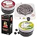 Produktbild NOVESTE Elektrischer Kohleanzünder 1000W Weiß, mit 96 Stück Shishakohle (1KG) + 2x 100g Shiazo Dampfsteine