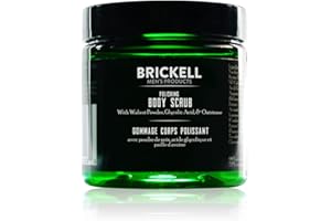 BRICKELL MEN'S PRODUCTS Brickell Men's Scrub lucidante per il corpo per uomo, esfoliante per il corpo naturale e biologico per rimuovere lo sporco, prevenire le macchie e illuminare la pelle, 237ml