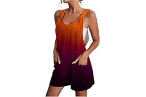 Susenstone Combinaisons et Combishorts Femme Chic Été sans Manches Combinaison Femme Couleur Unie Sexy Jumpsuit Jambe Shorts Large Baggy Combinaisons Salopette en Combishort Décontracté Lâche