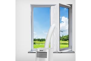 GULREAR Kit calafataggio condizionatore d'aria per finestre per condizionatore mobile e asciugatrice, guarnizione finestra con cerniera per scarico tutte le unità di aria condizionata mobili, installazione