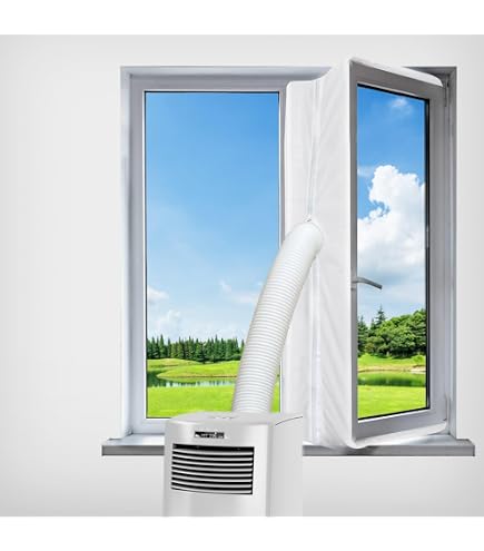 Calfeutrage De Fenêtre 400CM, Kit De Joint Fenetre Climatiseur Mobile Etanche Fermeture4 Tuyaux Simples Et Doubles Disponibles Ideal Pour Climatiseurs Et Sechoirs Mobiles Aucun Percage Blanc 87982914