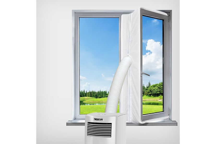 Window Air Conditioner Caulking Kit for Mobile Air Conditioner and Tumble Dryer, Window Seal with Zipper for Drain All Mobile Air Conditioning Units, Installation