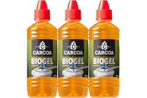 OAXYS Gel de Bioalcochol Carcoa - Especial para Fondue, Grills de Mesa, Wok y Encendido de Chimeneas. Sin Olor. 500 ml. 3 uds.