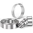 HULISEN 11 Pcs Biscuit Cutter Set, Stainless Steel Round Cookies Cutter for Donut and Scone, Ring Pastry Molds with Storage Box, Doughnut Cutter Ring for Baking