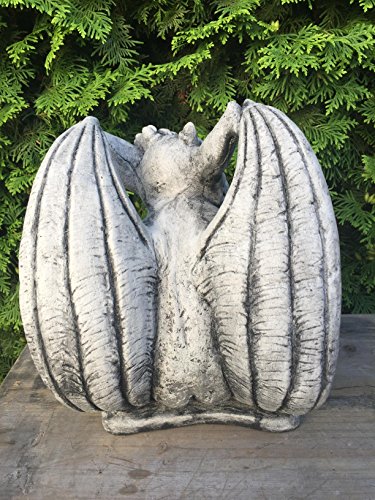 Steinfigur Figur Gargoyle Torwächter Flugdrache Deko Garten Teich H28cm 7,5kg - 3