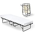 Brandina Pieghevole con Materasso Singolo, ALTO 10 cm, GEL MEMORY FOAM e AIRTECHFOAM+, 80x190, Letto 15 Doghe Legno Certifica