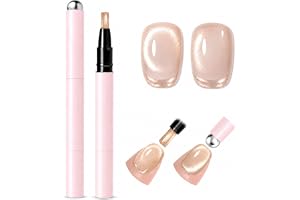 Champagne kattöga nagellack penna med magnet, magnetisk gel nagellack Shimmer Velvet med glitter, UV LED nagelgelpenna med integrerad magnetisk penna för kattöga sammetseffekt och gör-det-själv
