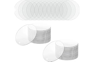 UTMACH 50 Piezas 6.5cm Hojas de Acrílico Transparentes Circulares Con Agujero para Exhibición de Fotogramas, Artesanía de DIY
