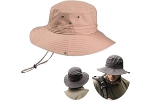 HYCOPROT Super Wide Brim Sun Hats for Men, Outdoor Fishing Bucket Boonie Hat Waterproof Breathable Mesh Cap for Hiking Travel Camping Gardening & Boating