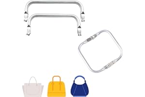 Exsbtay 3 Pezzi Manici per Borse Fai da Te, Manici per Borse, Chiusura Borsa Uncinetto, Manici per Borse Uncinetto, Chiusura Rettangolare, in Alluminio, per Progetti Fai Da Te, Realizzazione di Borse