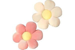 FENGCHUANG 2 st Daisy Kudde 40 cm Blomsterkudde Lämplig för Sovrum Sovsalar Klassenrum (Vit