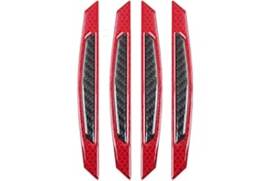 GUANG-T Auto Car Door Edge Protective Strips Multi Colors Guards Buffer Trim Molding Protection Strip Scratch Protector Reflective Safety Warning 4Pcs/Set (Red)