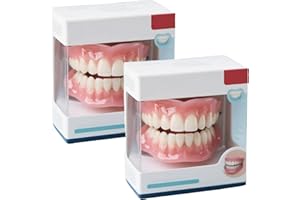 GENÉRICO Prótesis dentales, juego de prótesis dentales de silicona moldeadora, juego de prótesis dentales completas, juego de rebase de silicona para prótesis dentales para mujeres, suave y cómodo (2pcs)