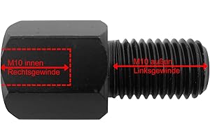 ‎OPTICPARTS DF Area1 M10 Rechtsgewinde auf M10 Linksgewinde Adapter 1 Stück Motorrad Spiegel Rückspiegel Adapter. Kompatibel mit KTM Ducati Yamaha MT XT FZ6 FZ8 FZ1 WR XV XVS XSR XJR XJ6SP SCR YBR YS Vmax Xmax Nmax