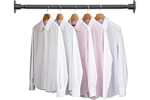 ABTOOL Kleiderstangen, 60-84cm Verstellbare Kleiderstangen zum Aufhängen von Kleidung, Schwarze Kleiderbügelstangen, Kleiderstangen zum Aufhängen für Kleiderschränke und Wäscherei, Bohrinstallation