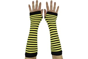 AUSUAYA Femmes Rayé Long Mitaines Chaudes, Manchettes Hiver Pour Punk Rock/Cosplay/Goth Party WM-S-G5