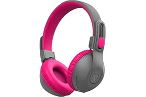 JLab JBuddies Studio 2 - Cuffie wireless per bambini, Bluetooth, volume limitato, microfono, autonomia 65+ ore, isolamento acustico, modalità condivisione e cablata, rosa