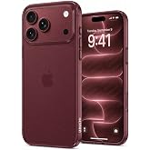 URUCHI iPhone 18 Pro Max / 17 Pro Max Uyumlu Burgundy Sert Mika Kılıf, Sararmaya Dayanıklı, Ultra İnce, Kamera &amp; Ekran Koruma