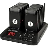 Retekess TD157S Call System Restaurant, Announcers, 10 Pagers | for Food Truck, Ice Cream Shop, Pubs, 400M Outdoor, 2 Call Mo