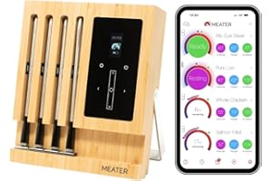 MEATER Block: 4-Probe Smart WiFi Meat Thermometer Digital | BBQ, Oven, Grill, Kitchen, Smoker, Rotisserie, Air Fryer | iOS & Android App | Apple Watch, Alexa Compatible | Dishwasher Safe