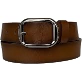 100% Genuine Leather, Claret Red Women's Denim Belt with Black Nickel Buckle 4 cm; Claret Red-byn-23